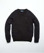 POLO Ralph Lauren KIDS black merino wool v neck sweater style 