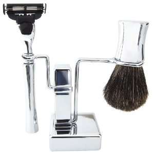   Conk Products 13 Chrome Shave Set with Badger Brush and Mach 3 Razor