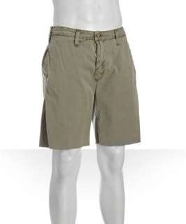 Tailor Vintage khaki plaid cotton raw edge reversible shorts