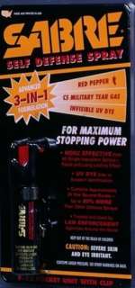 Sabre Pepper Spray .75oz With Pocket Clip P 22 UV dye  