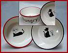 Tag ltd New Ceramic Cat Food and Water Bowl Set Hungry Thirsty Set of 