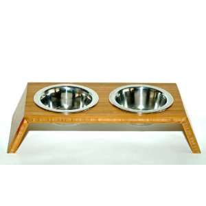   Dog Bowl Feeding Station with 2 Stainless Steel 1/2 pint Bowls Home