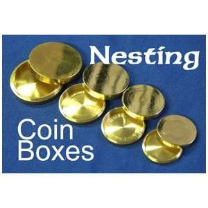  Nesting Coin Boxes Brass Vanishing Magic Tricks Appear 