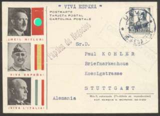   Franco, Mussolini, Hitler, With 1 Stamp. Very Nice. L@@K. See Scan