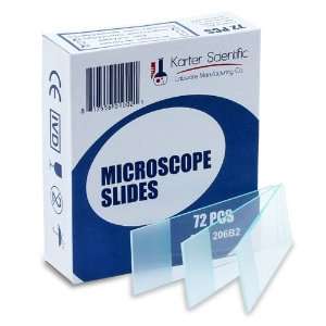 Karter Scientific 206B2 Microscope Slides, Ground Edges, Frosted End 