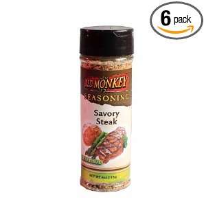 Red Monkey Foods Savory Steak Seasoning, 3.1  Ounce Bottles (Pack of 6 