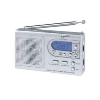 SUPERSONIC PORTABLE HANDHELD DIGITAL AM FM RADIO TIME ALARM CLOCK 