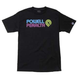 Powell Peralta BL STACKED LOGO Skateboard Shirt BLK MED  