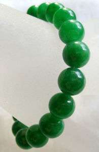 Green Jade Beads Tibet Buddhist Prayer Mala Bracelet  