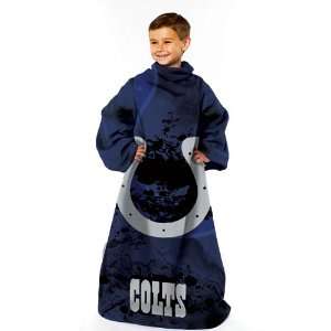 Indianapolis Colts NFL Youth Smoke Huddler Throw Blanket with Sleeves 