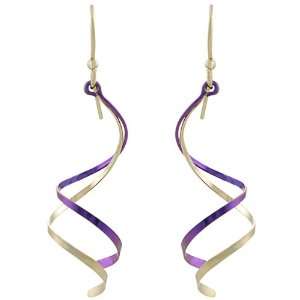  14K Gold filled Niobium Two Spiral Earrings (Hand crafted 