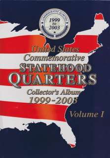 1999 2008, 100 STATEHOOD QUARTERS COMMEMORATIVE ALBUM FOLDER VOL I 