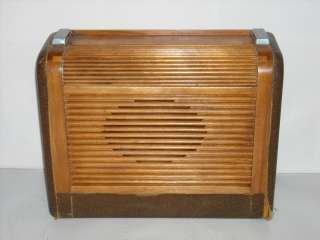   Philco Wood Roll Top Tube Radio Art Deco Model 46 350 Code 125  
