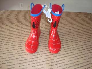 SpiderMan Kids Rubber Rain Boots Size 13  