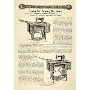 com 1912 Ad Antique Invincible Sewing Machine Cabinet Vintage Treadle 