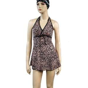   Slim Belly & Waist Cover One Piece Swimsuit Leopard