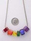Rainbow Chunky Glass Bead Necklace