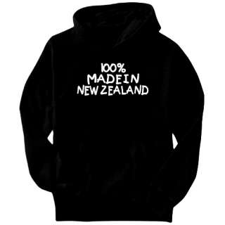 100 % Made In New Zealand Countries Mens Hoodie Black  