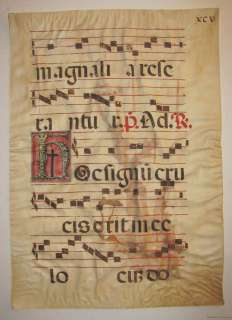   Anitphonal Manuscript Vellum Large LATIN SHEET MUSIC Church RAYLC