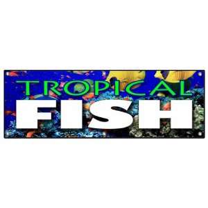  FISH BANNER SIGN saltwater fishes colorful bright collector tank 