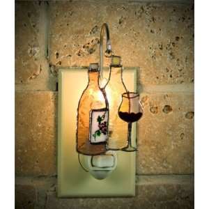   Stained Glass Night Light Cover   Wine Bottle
