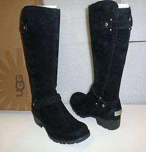 Ugg Jillian black suede riding boots New in Box  