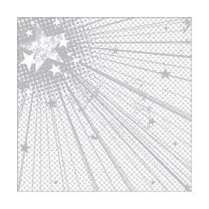  New   Color Me Papers 12X12   Silver Stars by Hot Off The 