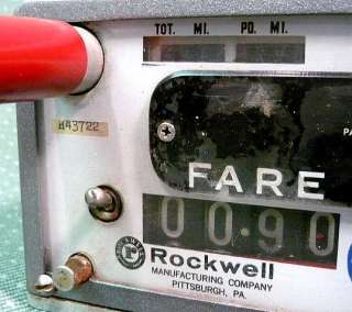 Vintage Rockwell Taxi Cab Fare Meter white face auto  