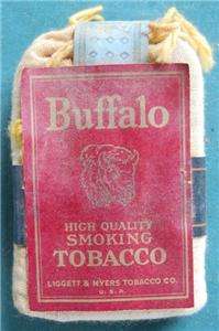 VINTAGE BUFFALO SMOKING TOBACCO POUCH LUGGETT & MYERS  