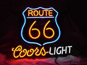 ROUTE 66 COORS LIGHT BEER BAR NEON LIGHT SIGN me173  