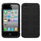 Rubberized Black Fishbone Phone Snap on Case Cover For Apple iPhone 4 