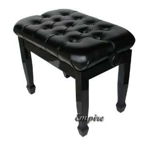  Black Deluxe Adjustable Piano Bench with Extra Padding 