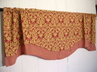 WAVERLY~Mini Muse Brocade~RED/GOLD~ with~CHECK~VALANCE~  