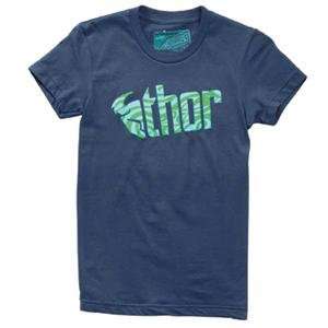  Thor Motocross Womens Pit T Shirt   Small/Navy Automotive