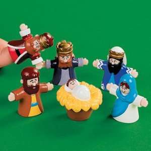  ~ 6 ~ Nativity Jesus Finger Puppets ~ 1.75 Plastic ~ New 