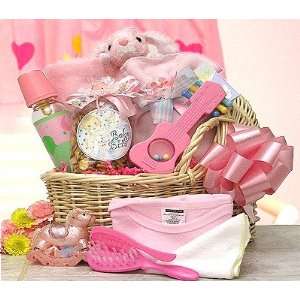  Welcome Baby Girl Bassinet gift basket 
