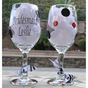  Personalized Bridesmaid Wine Glass