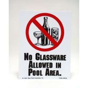  No Glassware Pool Deck Sign Patio, Lawn & Garden