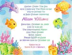 Under The Sea Baby Shower Invitations ALL IN 1 Game Pk  