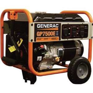 Generac GP Portable Generator 9375 Surge Watts, 7500 Rated Watts, Ele