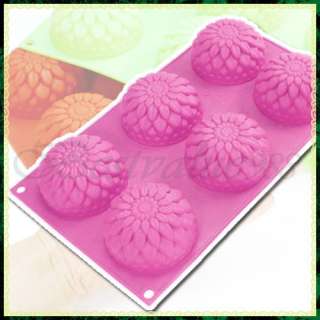 Silicone 6 Flowers Cupcake Cake Muffin Soap Baking Mold  