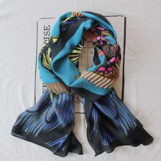 roberto cavalli Gorgeous butterfly print silk scarf Blue  