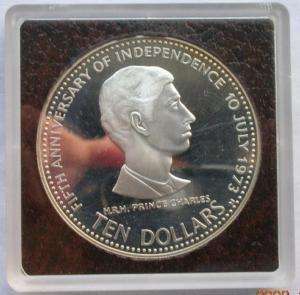 Bahamas 1978 Independence 10 Dollars Silver Coin,Proof  