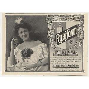  1905 Rubifoam Dentifrice Tooth Powder Lady Pearls Print Ad 