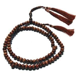  8mm Ironwood Prayer Beads with 3 Copper Decorated Tassels 