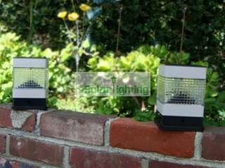 Solar Lights Accent Garden Outdoor Fence Cap Bright  