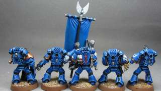 Warhammer 40K painted Space Marine Command Squad  