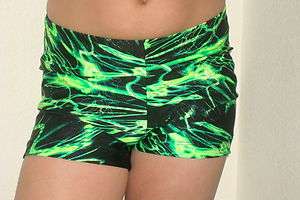 Spandex volleyball/cheer/gymnastic/dance black with green lightning 