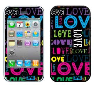   Apple iPhone 3G 3GS Colorful Love Vinyl Sticker Skin Cover Case  