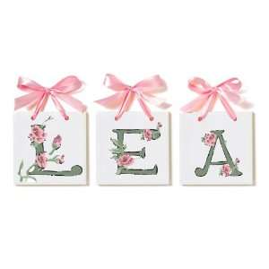 Vintage Flowers Ceramic Letter Tiles 